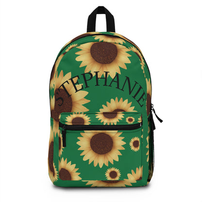 "Bloom with Style – Personalized Sunflower Backpack"