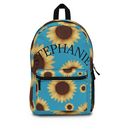 "Bloom with Style – Personalized Sunflower Backpack"