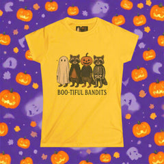 “Boo-tiful Bandits Raccoon Tee – Cute Halloween Graphic T-Shirt”