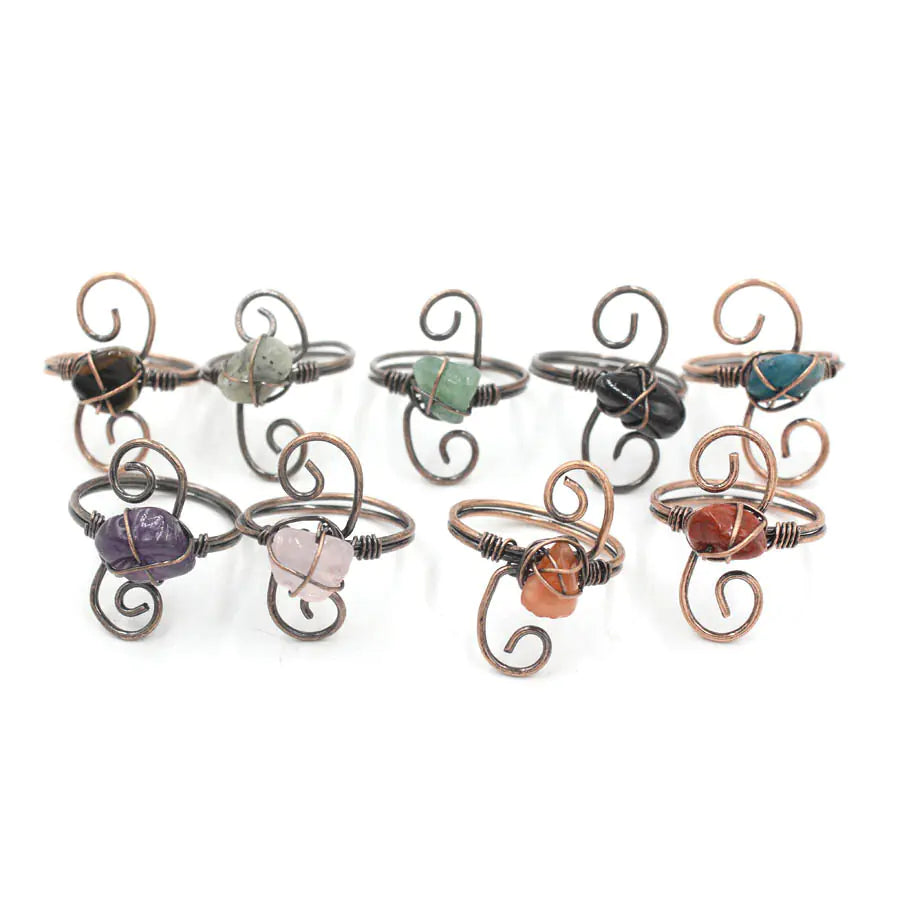 Copper Stone Crystal S-Ring