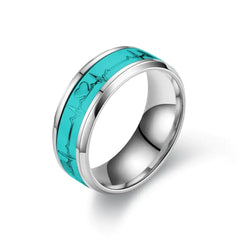 Glowing Heartbeat Stainless Ring