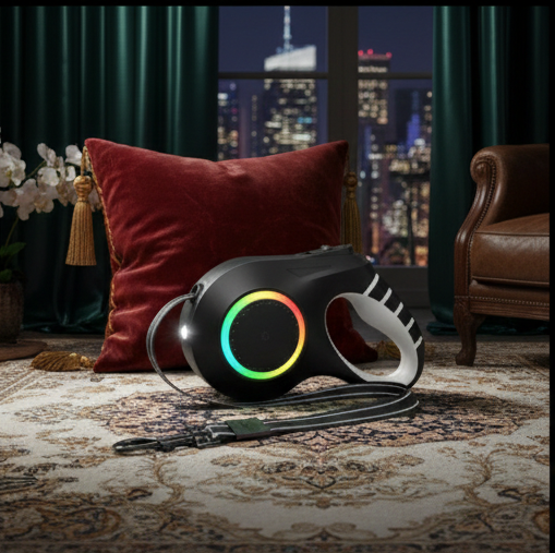 LumiFlex 20ft Retractable Dog Leash with Light & Poop Bag Dispenser