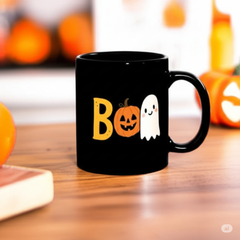 Too Cute to Spook Mug – Ghost & Pumpkin Halloween Coffee Cup