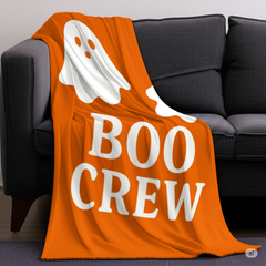 Boo Crew Plush Fleece Blanket 30×40 – Cozy Halloween Ghost Throw