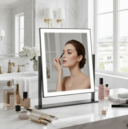 Starlight Hollywood Touch Vanity Mirror with Smart Dimming Lights (12in Black)