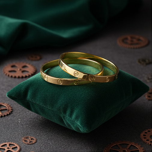 Elegant Gold-Plated Titanium Bracelet