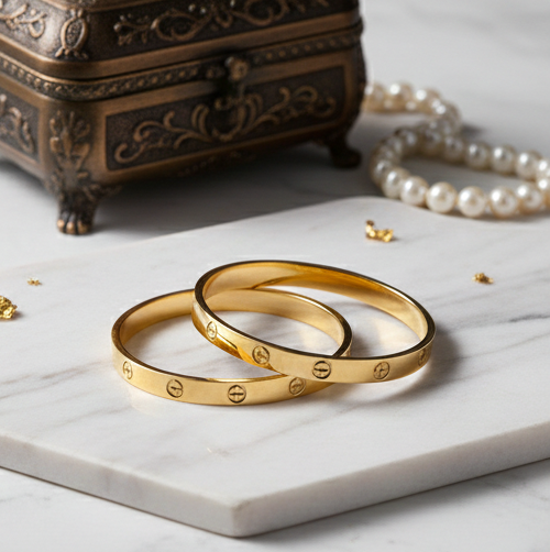 Elegant Gold-Plated Titanium Bracelet