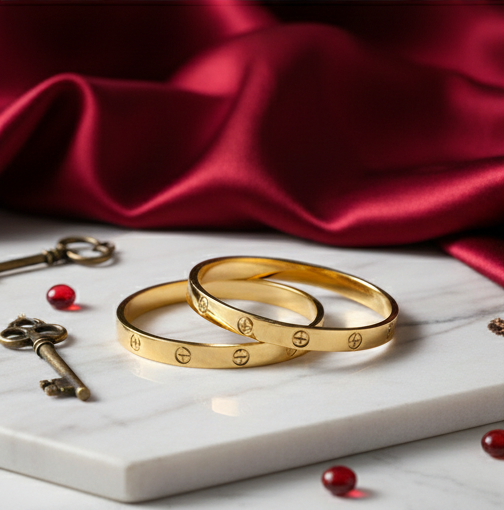 Elegant Gold-Plated Titanium Bracelet