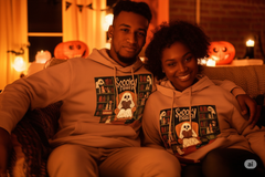 Cozy Spooky Ghost Fleece Hoodie – Cute Halloween Fall Gift