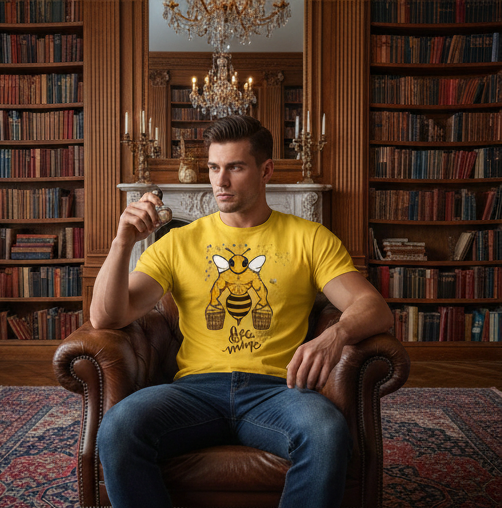 Bee Mine Funny Valentine’s Day T-Shirt – Cute Muscle Bee Graphic Tee