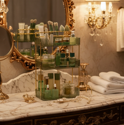 SONGMICS 3-Tier Vanity Organizer with Accessories - Pale Green