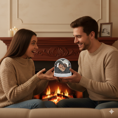 “Love Always” Personalized Couple Snow Globe – Custom Photo & Message Gift