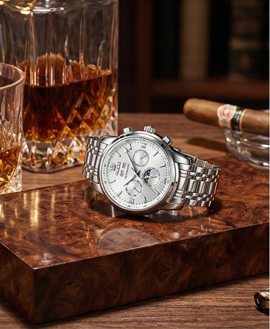 OLEVS Luxe Auto-Wind Men's Moon Phase Watch