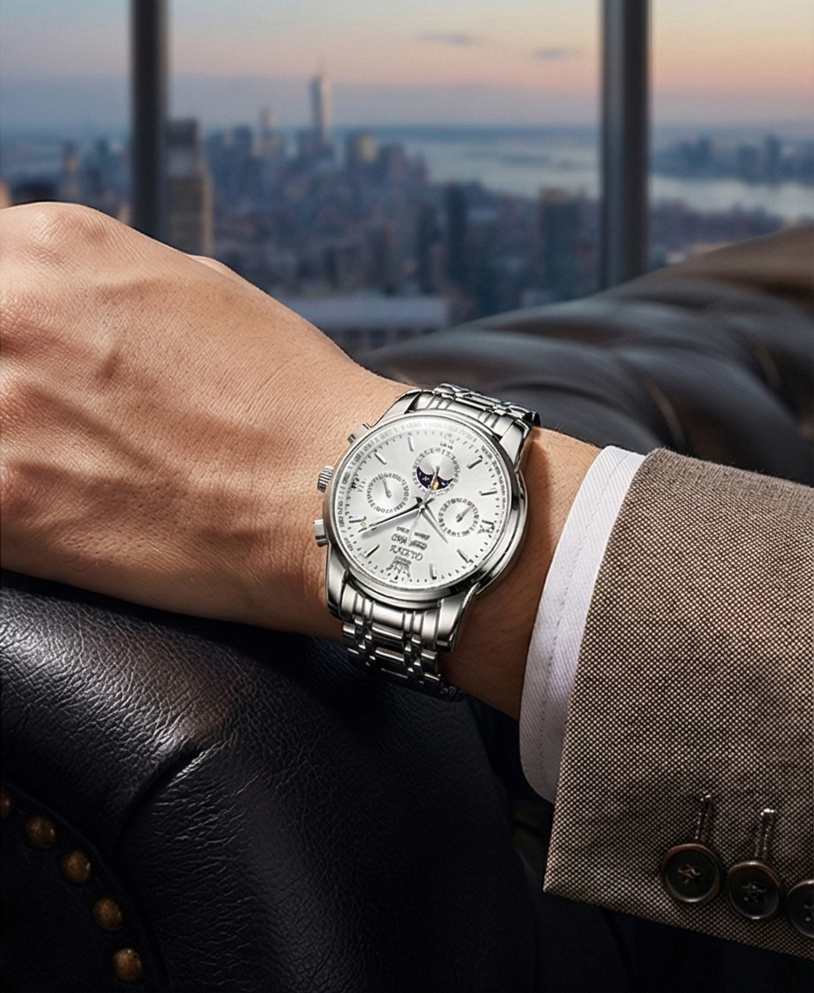 OLEVS Luxe Auto-Wind Men's Moon Phase Watch