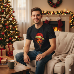 Festive Santa Dog Christmas T-Shirt – Cute Holiday Zip Design Tee for Dog Lovers