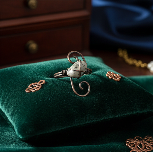 Copper Stone Crystal S-Ring