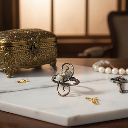 Copper Stone Crystal S-Ring