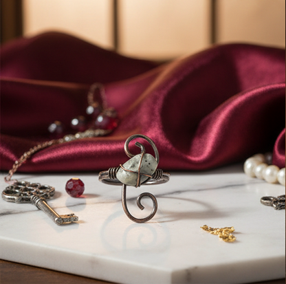 Copper Stone Crystal S-Ring