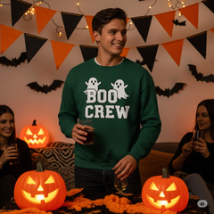 Boo Crew Halloween Sweatshirt – Gildan G180 Cozy Ghost Crewneck
