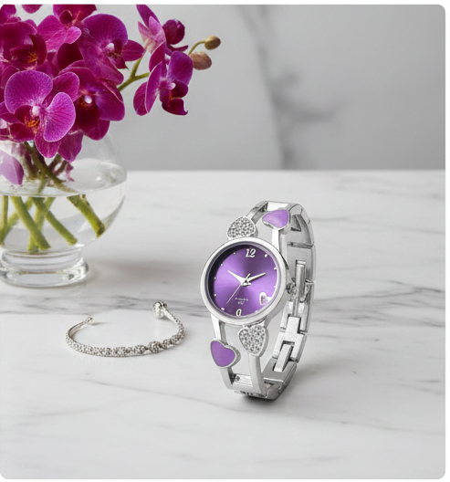 ELEOPTION Elegant Women's Bangle Watch with Rhinestone