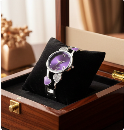 ELEOPTION Elegant Women's Bangle Watch with Rhinestone