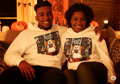 Cozy Spooky Ghost Fleece Hoodie – Cute Halloween Fall Gift