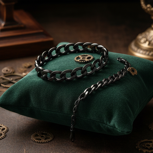 Stainless Sleek Cuban Bracelets Pair for Men and Women