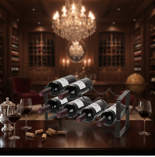 Countertop Metal Wine Rack Stackable 8 Bottle