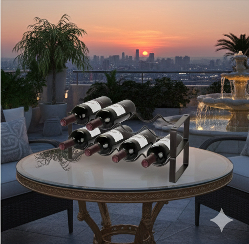Countertop Metal Wine Rack Stackable 8 Bottle