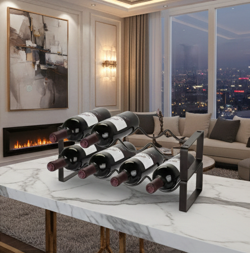 Countertop Metal Wine Rack Stackable 8 Bottle