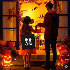 Boo Crew Halloween Cotton Tote – Port Authority BG1500, Ghost Carry Bag