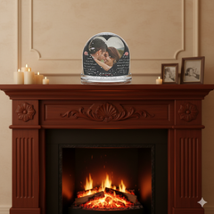 “Love Always” Personalized Couple Snow Globe – Custom Photo & Message Gift