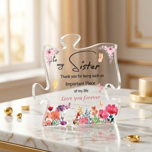 Personalized Sister Acrylic Puzzle Plaque – Meaningful Gift for Sister