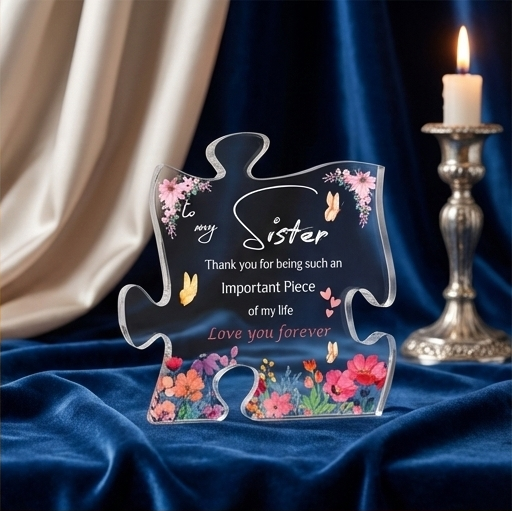 Personalized Sister Acrylic Puzzle Plaque – Meaningful Gift for Sister