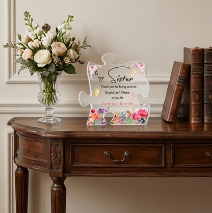 Personalized Sister Acrylic Puzzle Plaque – Meaningful Gift for Sister