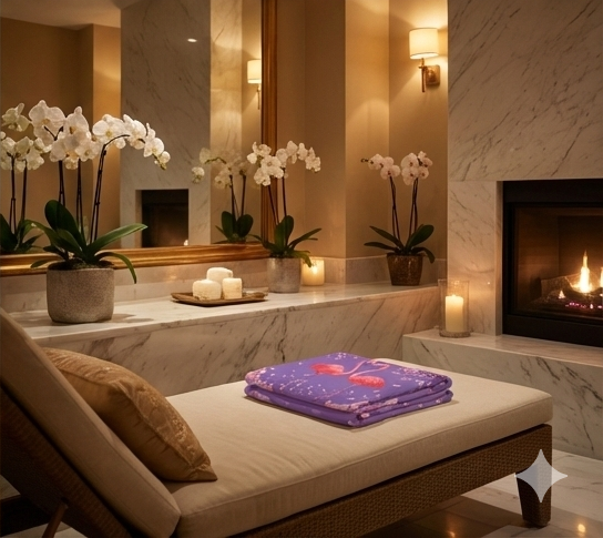 Flamingo Heart Sherpa Blanket – Pink Flamingos on Purple Cherry Blossom Throw