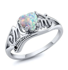Elegant Opal Heart Ring