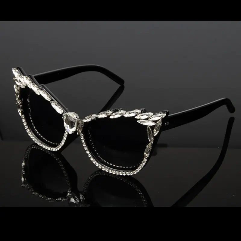 Chic Rhinestone Cat-Eye Sunglasses for Women