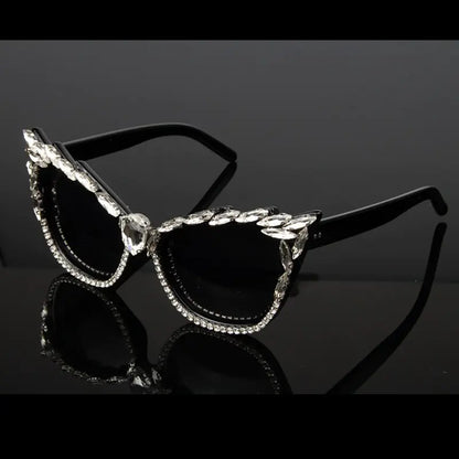 Chic Rhinestone Cat-Eye Sunglasses for Women