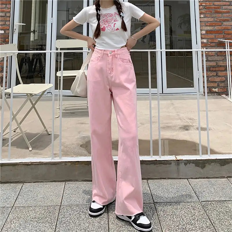 Chic High Waist Wide Leg Jeans