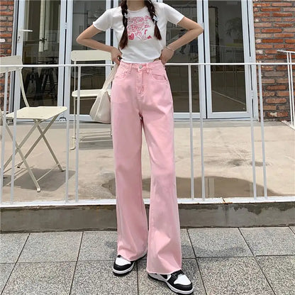 Chic High Waist Wide Leg Jeans