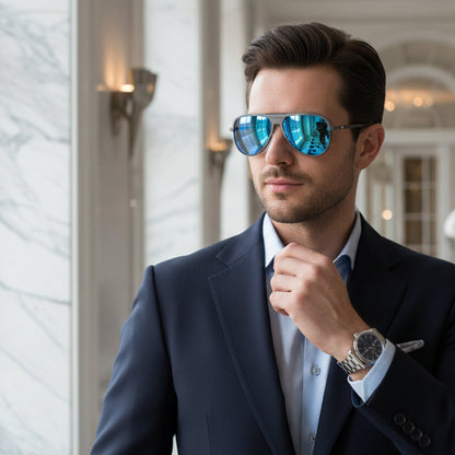 Men's UV380 Crystal Lens Sunglasses