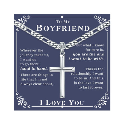 To My Boyfriend Cross Necklace – Meaningful Love Message Gift