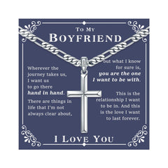Silver Cross Faith Necklace for Men 925 Sterling 22 Inch