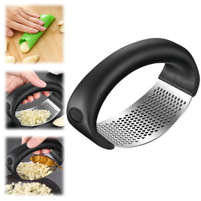 Sleek Garlic Press Rocker & Mincer (Black)