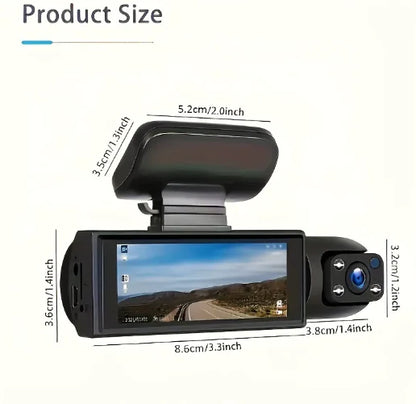 360° Dual Camera Dash Cam – 1080p HD Front & Inside Recording with Night Vision