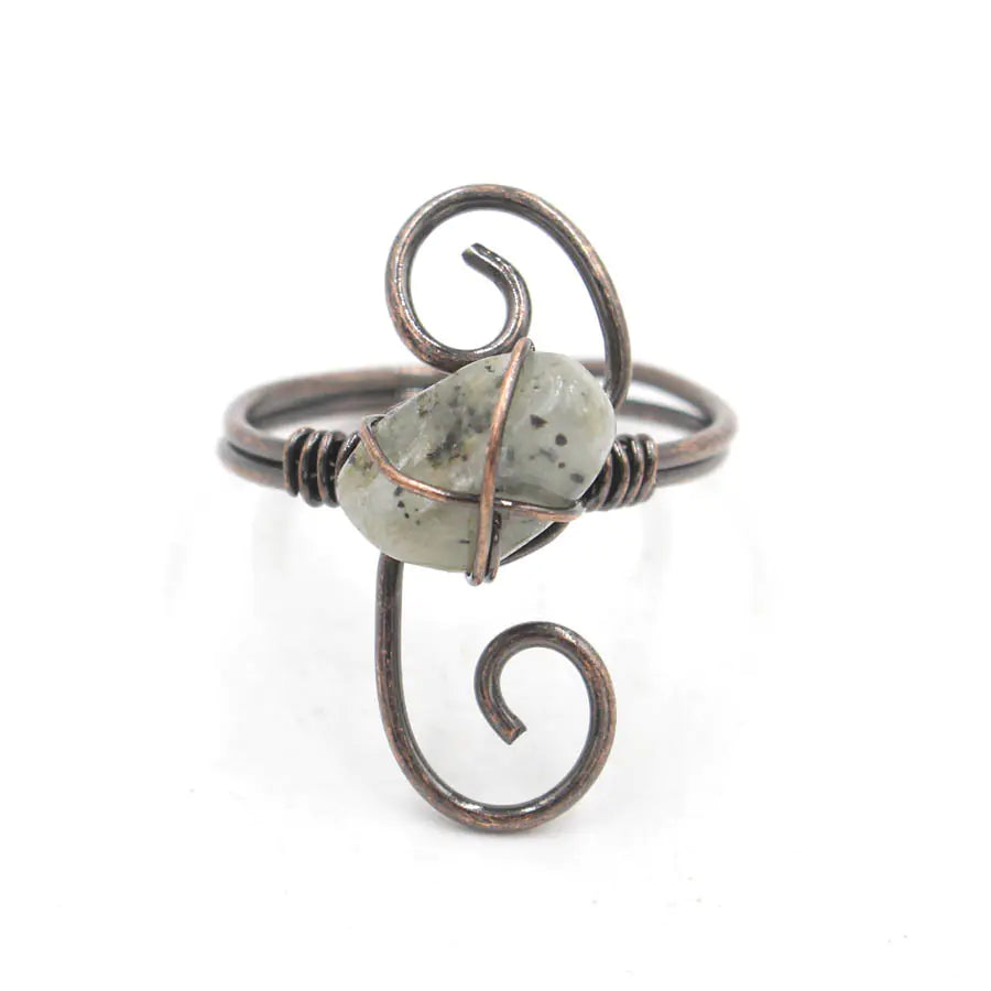 Copper Stone Crystal S-Ring