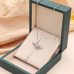 Elegant Heart Wing Tassel Necklace
