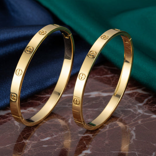 Elegant Gold-Plated Titanium Bracelet