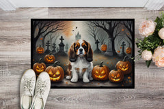 Cavalier King Charles Spaniel Halloween Welcome Doormat – Indoor & Outdoor Non-Slip Decorative Rug